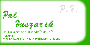 pal huszarik business card